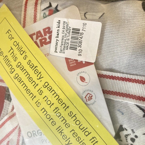 Pottery Barn Kids STAR WARS HOLIDAY PAJAMAS sz. 4 Organic Cotton Christmas - Picture 4 of 7